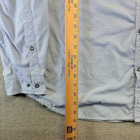 ExOfficio Button Up Shirt Men's 2XL Blue Check Long Sleeve Vented Fishing - Picture 5 of 8